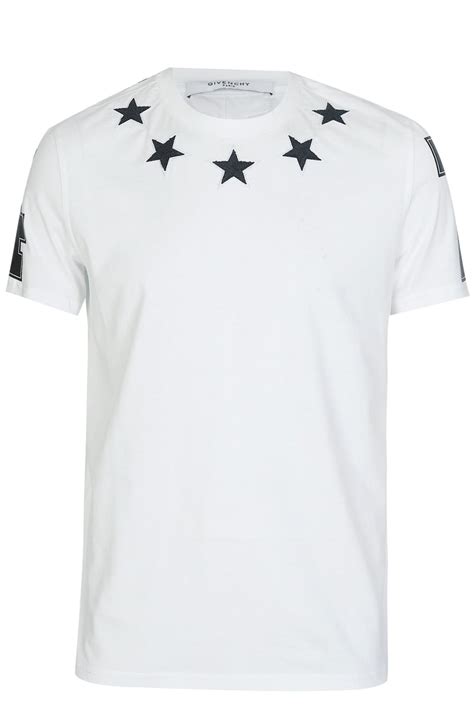 givenchy white shirt star|givenchy t shirt size chart.